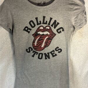 Rolling Stones Graphic Tee Gray Tongue Logo Size M